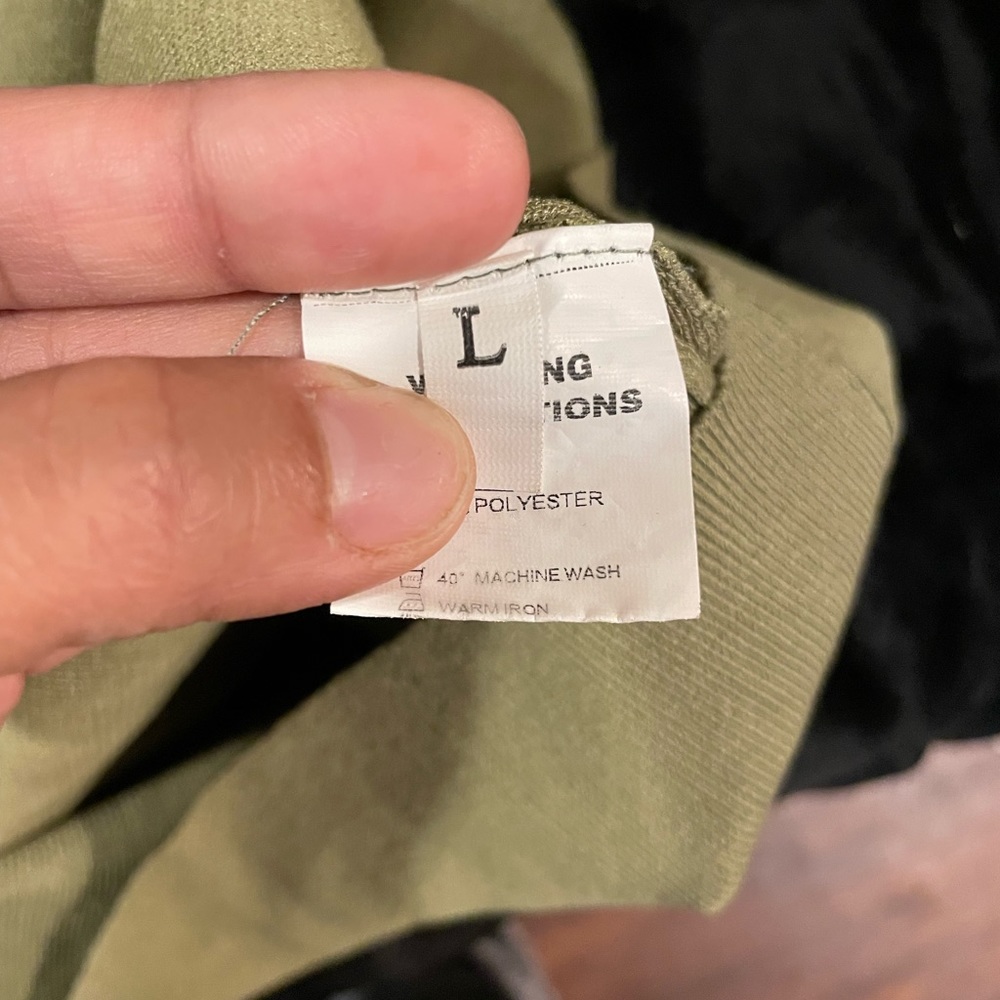 Olive green polyester dress